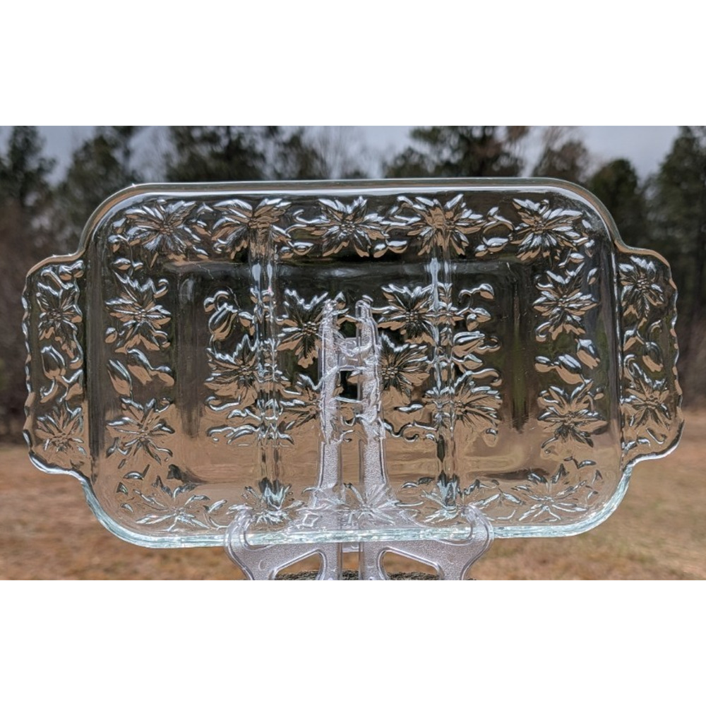 Princess House Fantasia Crystal Clear Glass 3 Part Relish Divided Serving Tray